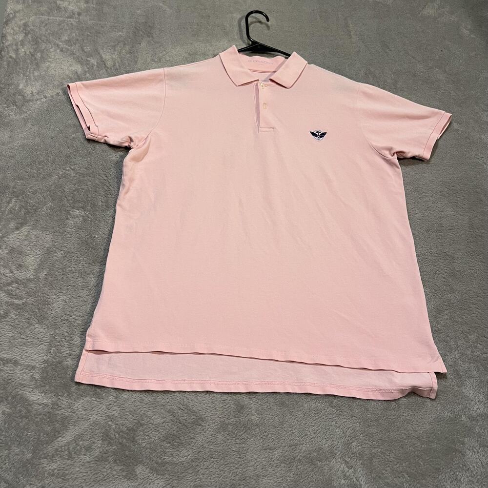 B. Draddy Polo Shirt Mens Medium Pink Pima Cotton Golf Performance Stretch